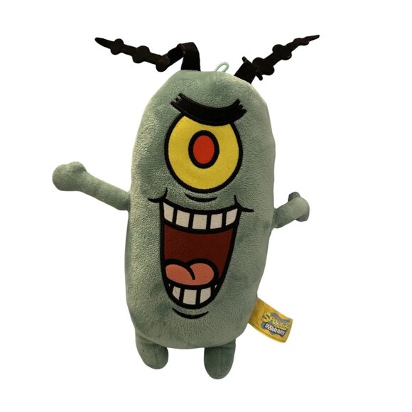 Spongebob Squarepants Plankton Plush Toy 11.5" Nickelodeon 2021 Green Character - Picture 1 of 4
